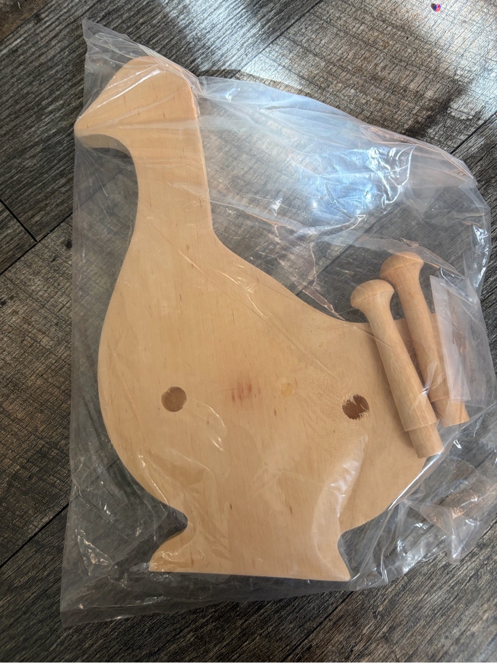 Natural Wood Duck Goose Wall Hook Rack